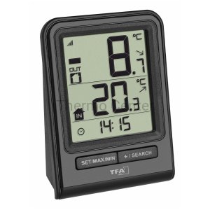 Termometr bezprzewodowy z zegarem TFA 30.3063.01