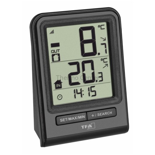Termometr bezprzewodowy z zegarem TFA 30.3063
