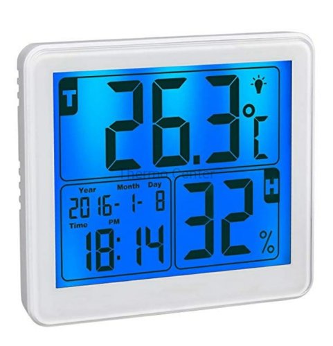 Termo higrometr TFA 30.5042.02   z zegarem i kalendarzem  Termo higrometr TFA_30.5042_bialy.jpeg