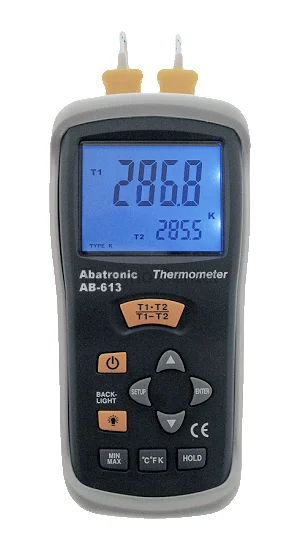 Miernik temperatury dwukanałowy AB-613 ze Świadectwem Wzorcowania