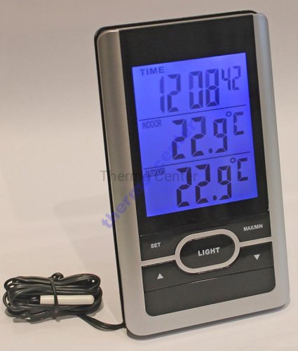 TERMOMETR Z ZEGAREM-PODŚWIETLENIE, DUŻE CYFRY -110ea98798c497ea01957069e34a008